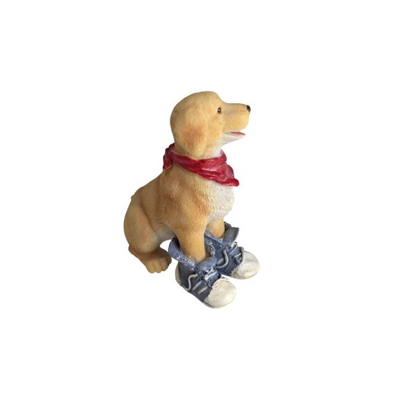 Golden Retriever Yellow Labrador Figurine Red Bandana & Shoes 4.5" Resin - Picture 2 of 5